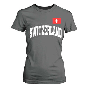 Switzerland Sports Throwback Design T Shirt For Women Vintage Swiss Flag Soccer Jersey Style