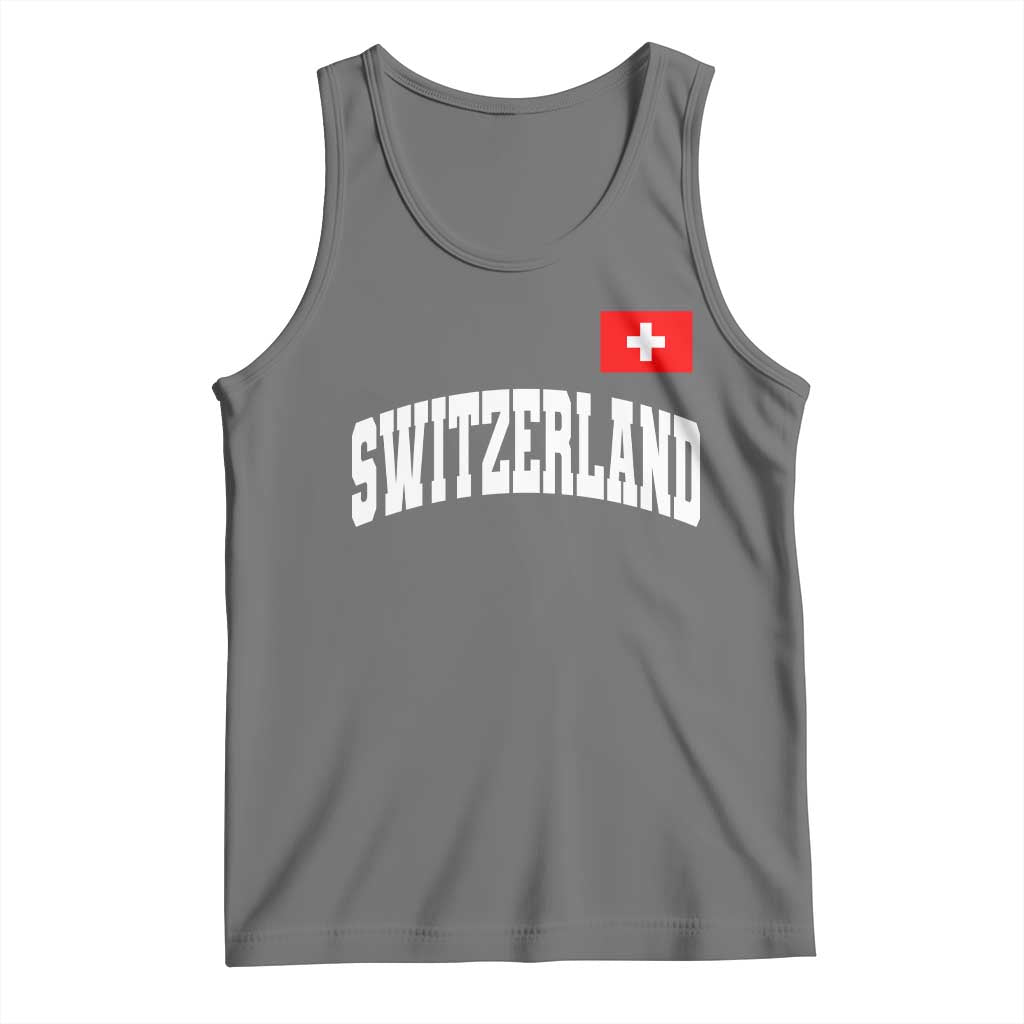 Switzerland Sports Throwback Design Tank Top Vintage Swiss Flag Soccer Jersey Style