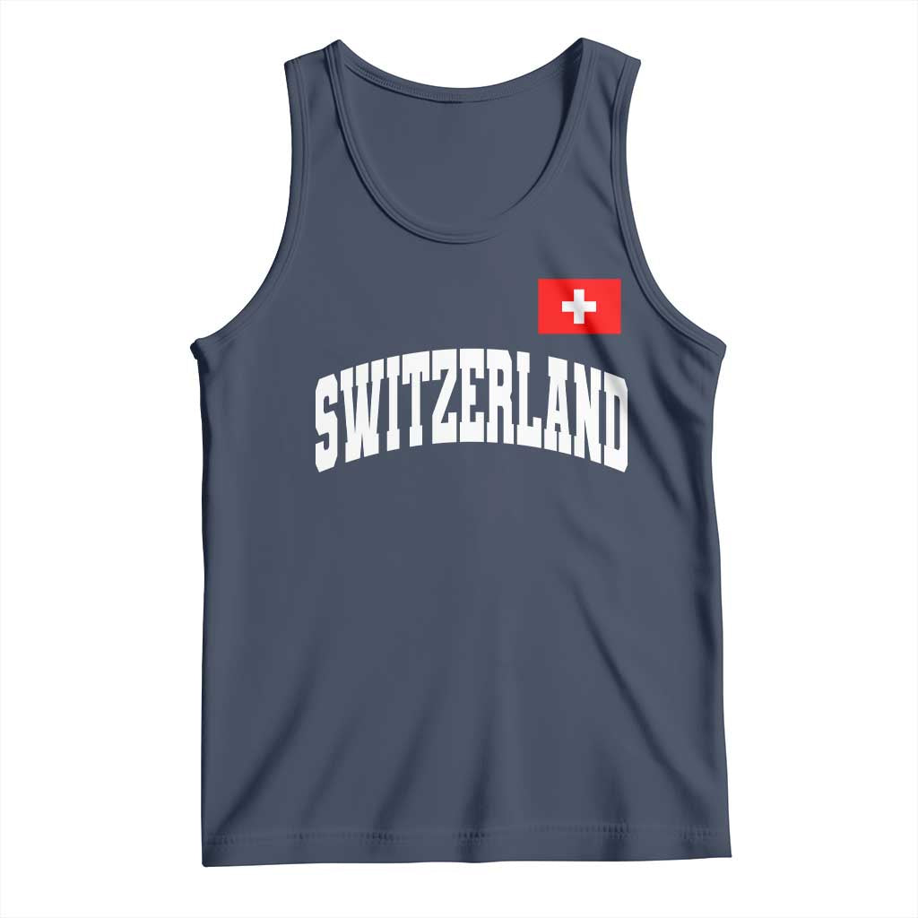 Switzerland Sports Throwback Design Tank Top Vintage Swiss Flag Soccer Jersey Style