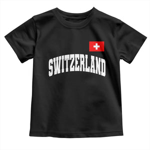 Switzerland Sports Throwback Design Toddler T Shirt Vintage Swiss Flag Soccer Jersey Style