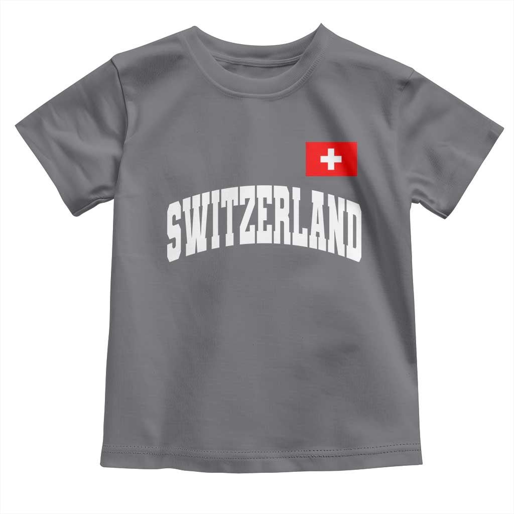 Switzerland Sports Throwback Design Toddler T Shirt Vintage Swiss Flag Soccer Jersey Style