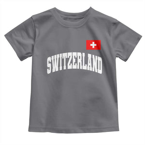 Switzerland Sports Throwback Design Toddler T Shirt Vintage Swiss Flag Soccer Jersey Style