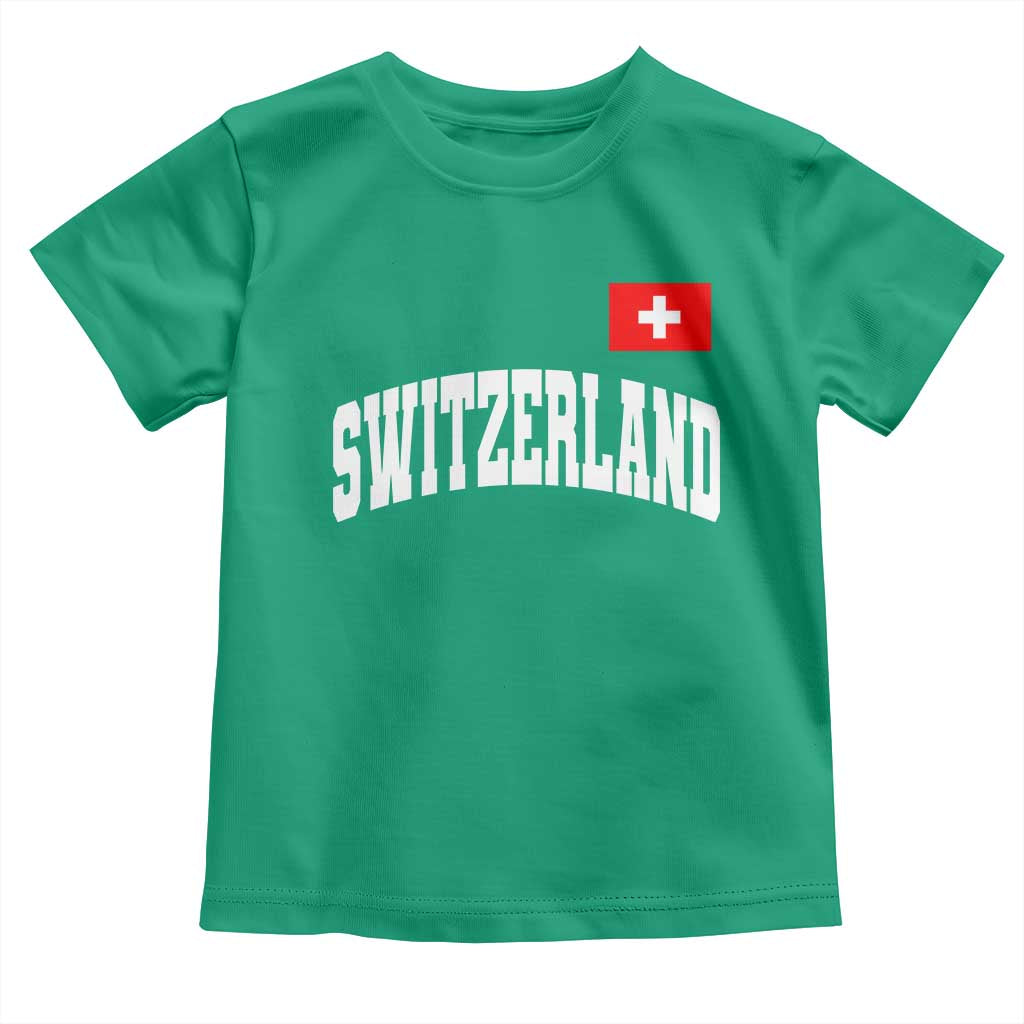 Switzerland Sports Throwback Design Toddler T Shirt Vintage Swiss Flag Soccer Jersey Style