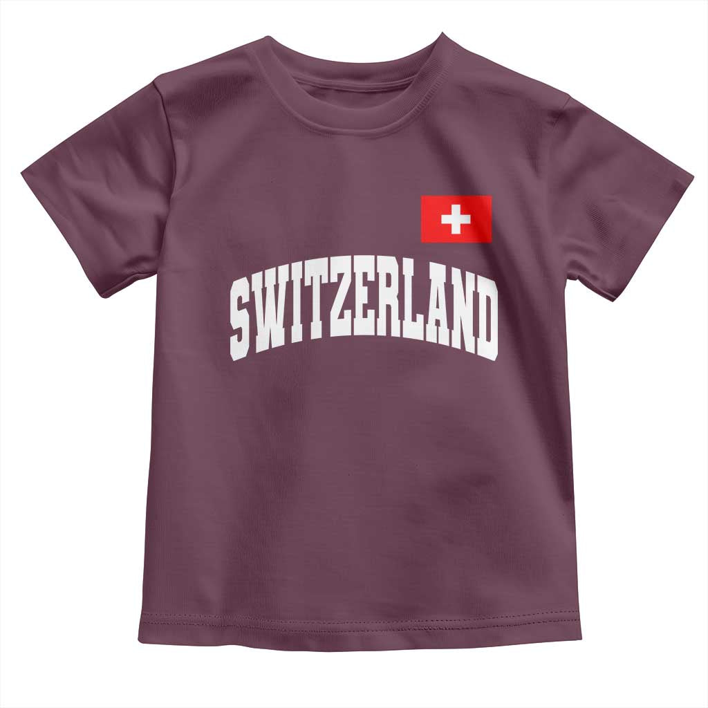 Switzerland Sports Throwback Design Toddler T Shirt Vintage Swiss Flag Soccer Jersey Style