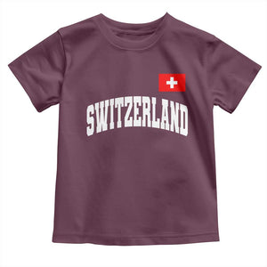Switzerland Sports Throwback Design Toddler T Shirt Vintage Swiss Flag Soccer Jersey Style