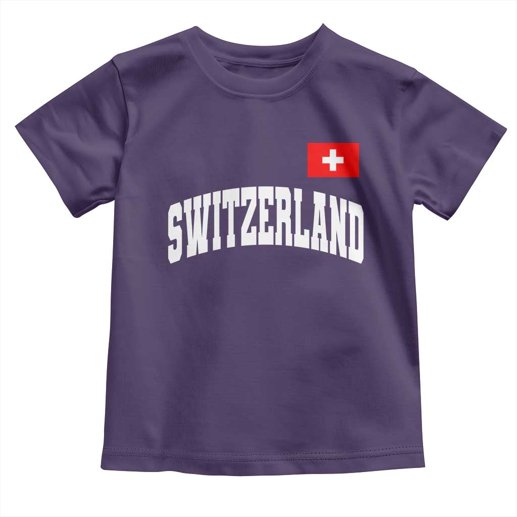 Switzerland Sports Throwback Design Toddler T Shirt Vintage Swiss Flag Soccer Jersey Style