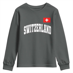 Switzerland Sports Throwback Design Youth Sweatshirt Vintage Swiss Flag Soccer Jersey Style