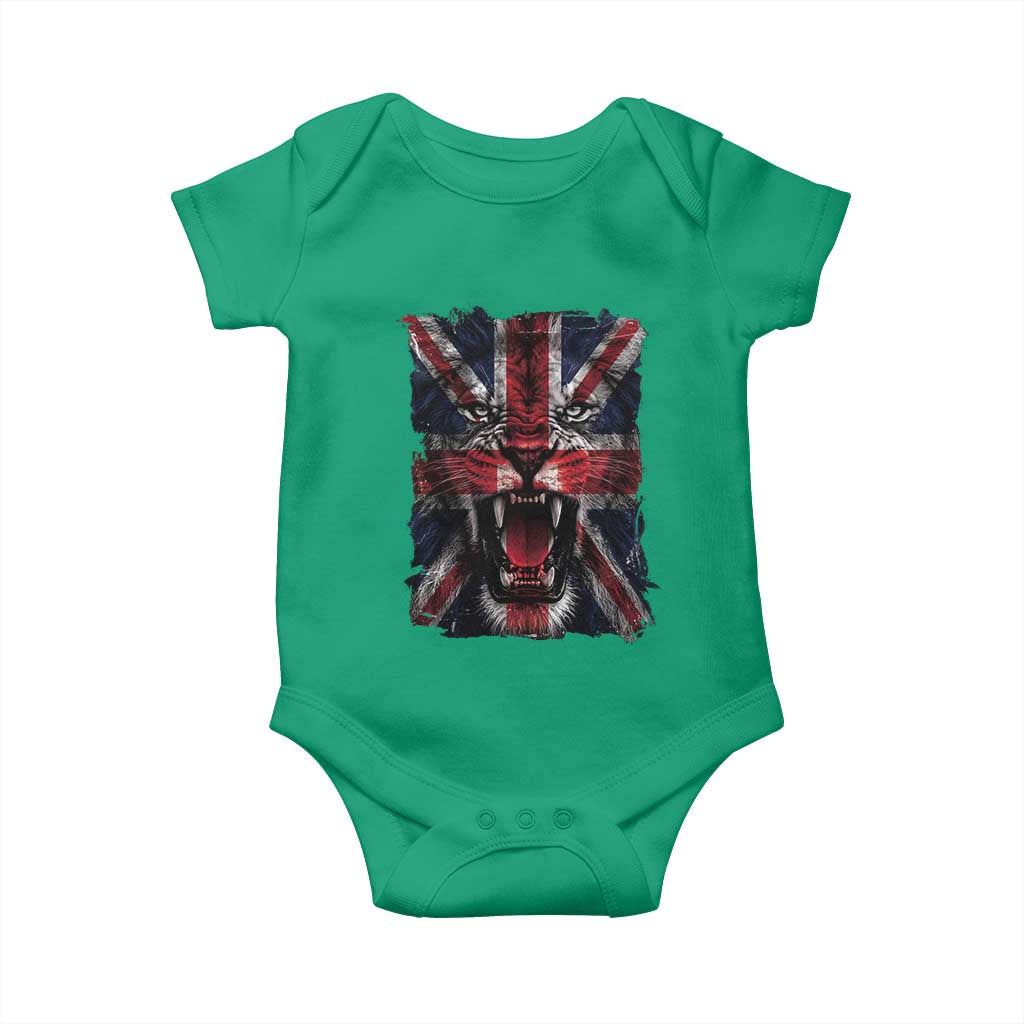 Union Jack Flag Lion Face UK British Great Britain Baby Onesie