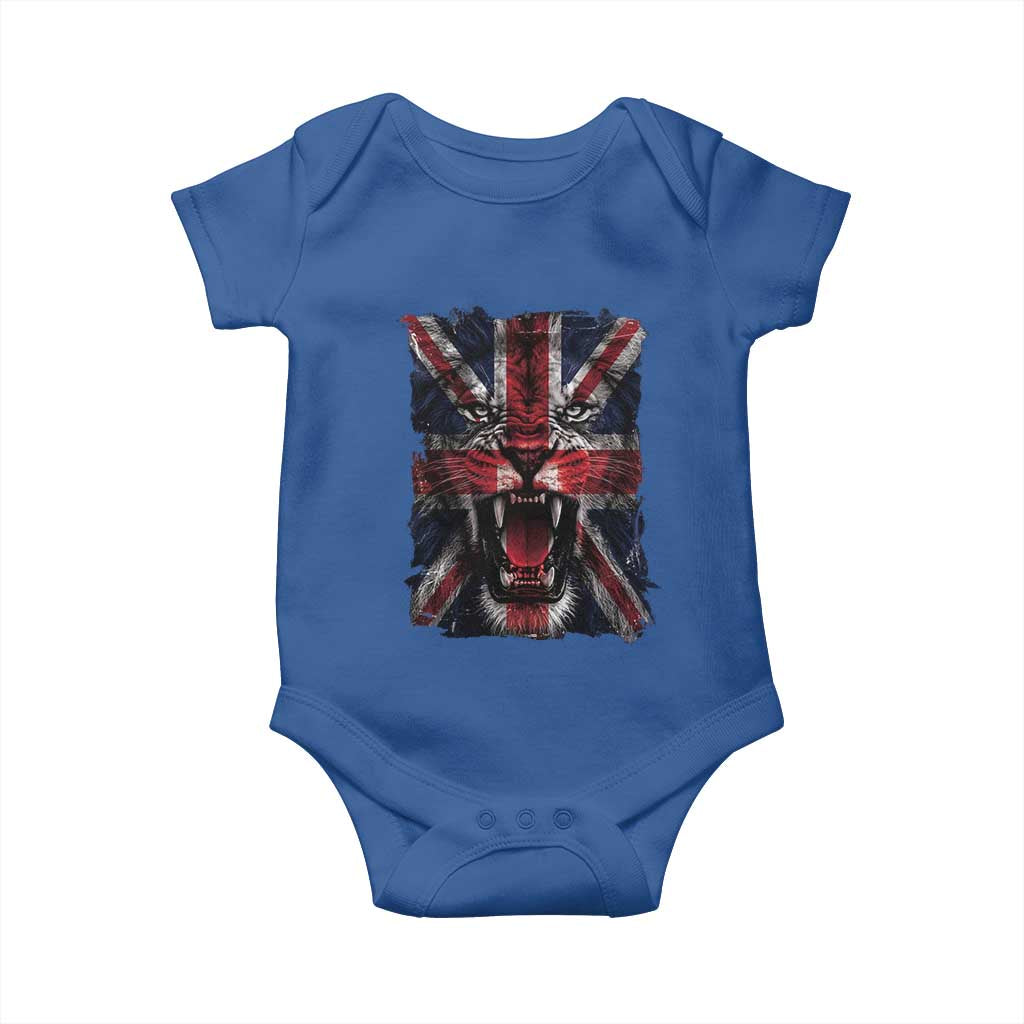 Union Jack Flag Lion Face UK British Great Britain Baby Onesie