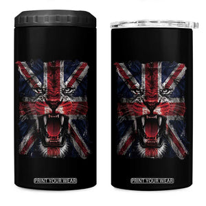 Union Jack Flag Lion Face UK British Great Britain 4 in 1 Can Cooler Tumbler