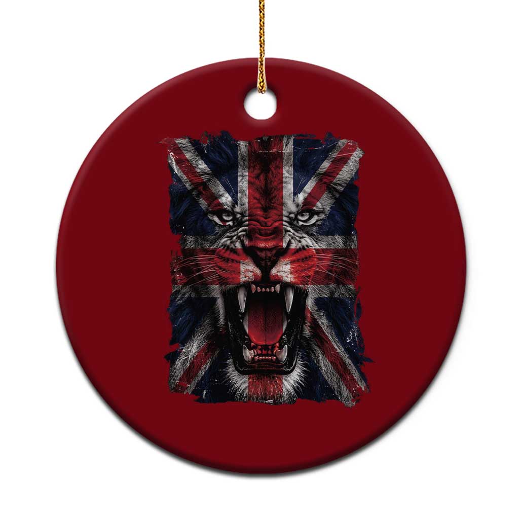 Union Jack Flag Lion Face UK British Great Britain Ceramic Ornament
