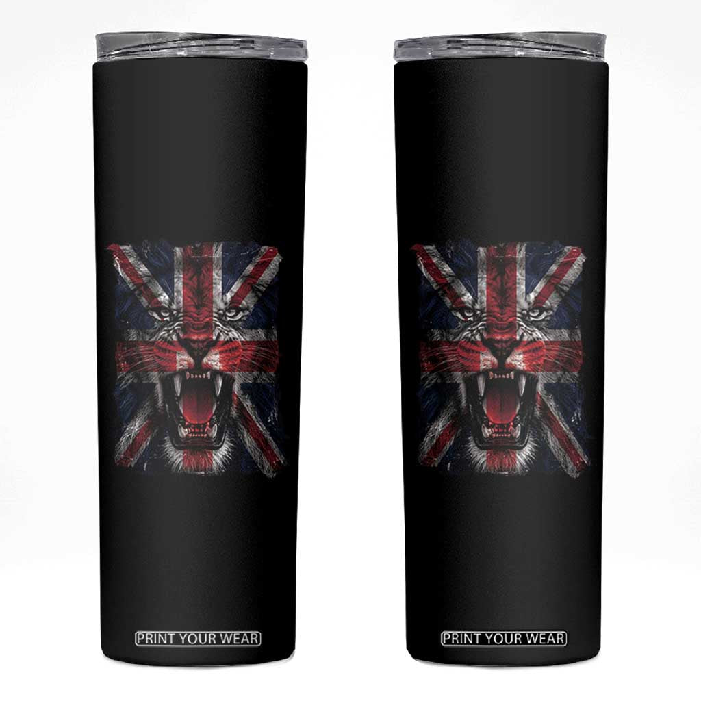 Union Jack Flag Lion Face UK British Great Britain Skinny Tumbler