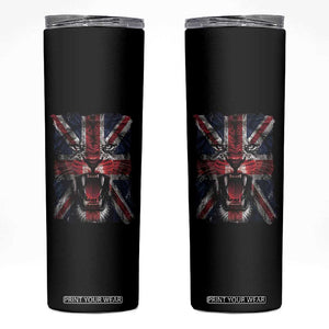 Union Jack Flag Lion Face UK British Great Britain Skinny Tumbler