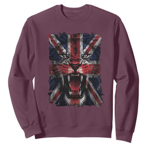 Union Jack Flag Lion Face UK British Great Britain Sweatshirt