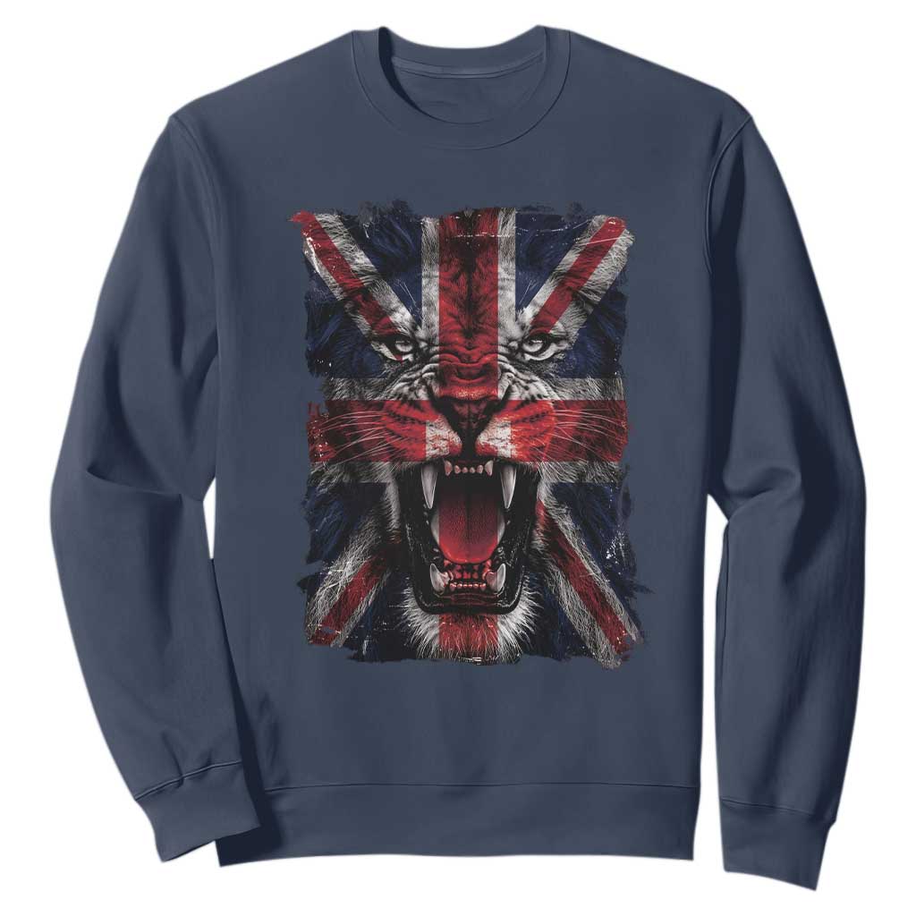 Union Jack Flag Lion Face UK British Great Britain Sweatshirt