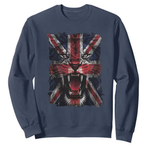 Union Jack Flag Lion Face UK British Great Britain Sweatshirt