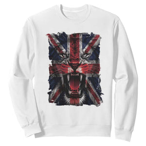 Union Jack Flag Lion Face UK British Great Britain Sweatshirt