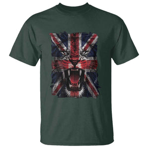 Union Jack Flag Lion Face UK British Great Britain T Shirt