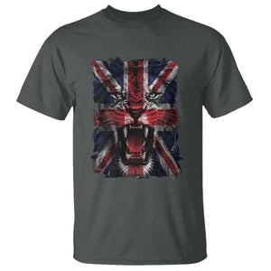 Union Jack Flag Lion Face UK British Great Britain T Shirt