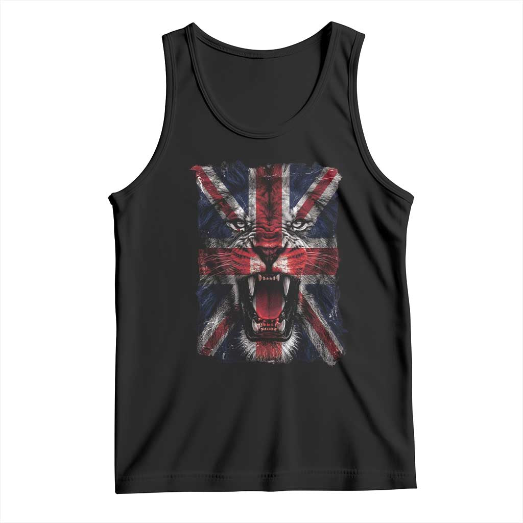 Union Jack Flag Lion Face UK British Great Britain Tank Top