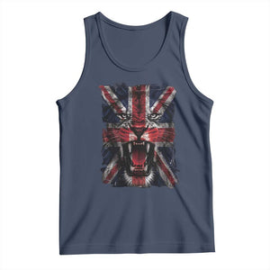 Union Jack Flag Lion Face UK British Great Britain Tank Top