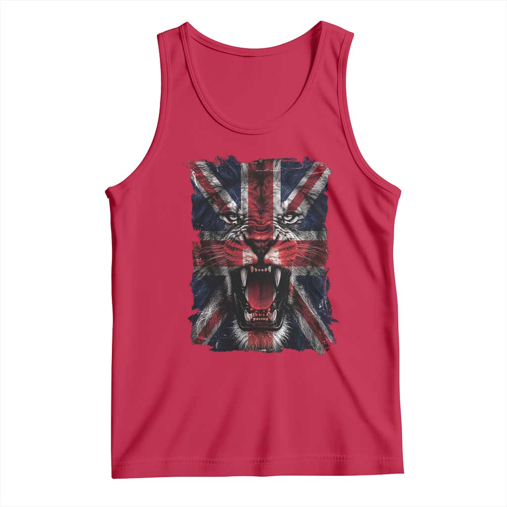 Union Jack Flag Lion Face UK British Great Britain Tank Top