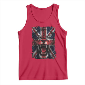 Union Jack Flag Lion Face UK British Great Britain Tank Top