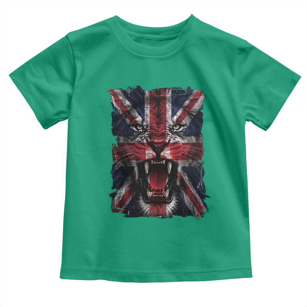 Union Jack Flag Lion Face UK British Great Britain Toddler T Shirt