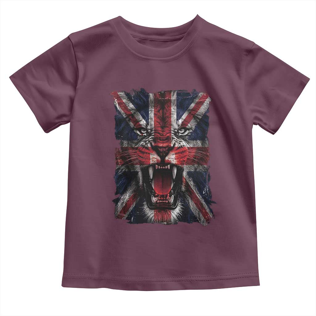 Union Jack Flag Lion Face UK British Great Britain Toddler T Shirt