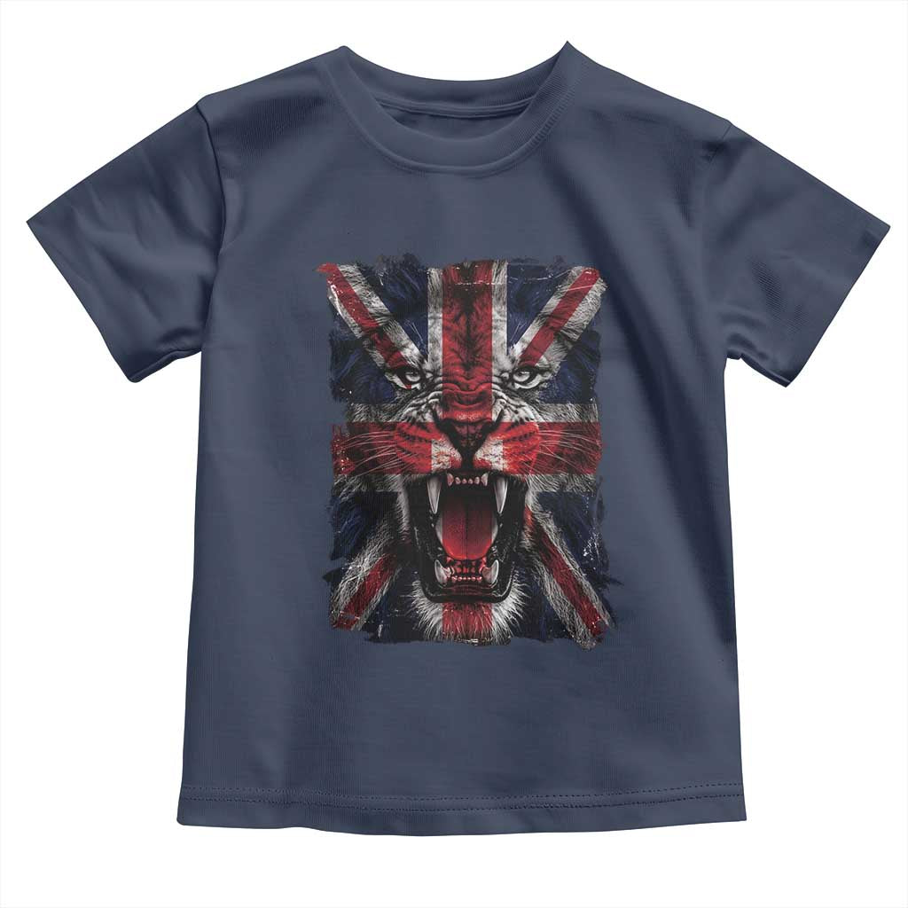 Union Jack Flag Lion Face UK British Great Britain Toddler T Shirt