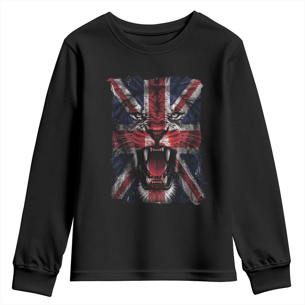 Union Jack Flag Lion Face UK British Great Britain Youth Sweatshirt