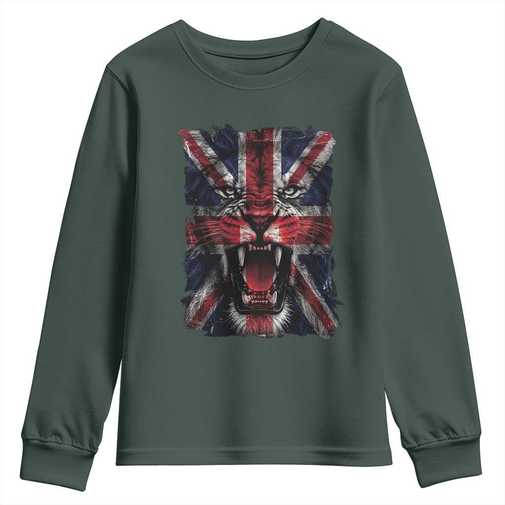 Union Jack Flag Lion Face UK British Great Britain Youth Sweatshirt