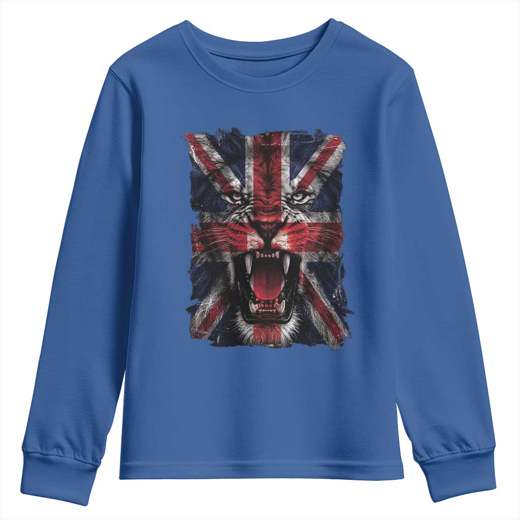Union Jack Flag Lion Face UK British Great Britain Youth Sweatshirt