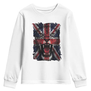 Union Jack Flag Lion Face UK British Great Britain Youth Sweatshirt