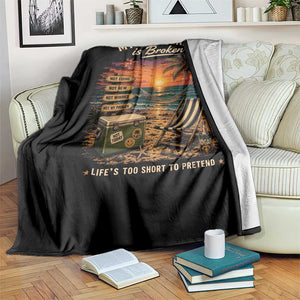 My Give A Damn is Broken Lifes Too Short to Pretend Throw Blanket Funny Old Man Quote
