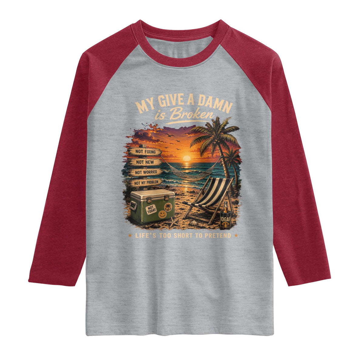 My Give A Damn is Broken Lifes Too Short to Pretend Raglan Shirt Funny Old Man Quote