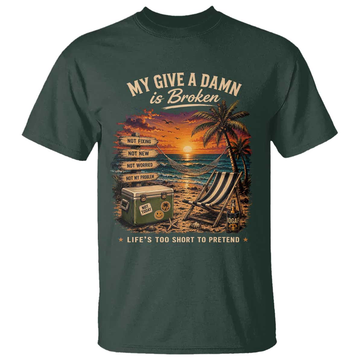 My Give A Damn is Broken Lifes Too Short to Pretend T Shirt Funny Old Man Quote
