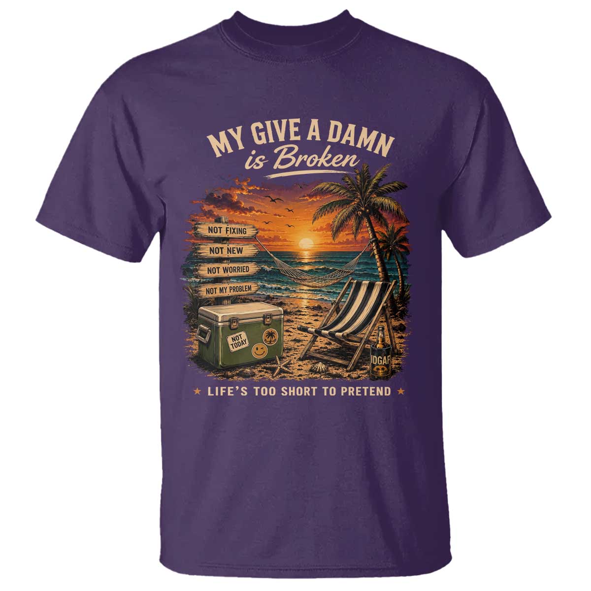 My Give A Damn is Broken Lifes Too Short to Pretend T Shirt Funny Old Man Quote