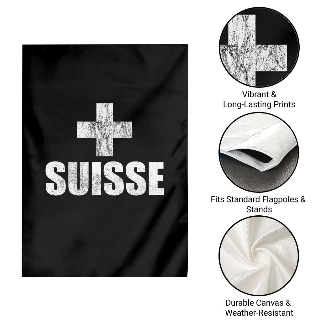 Suisse Swiss French Vintage Cross Flag Switzerland Roots Garden Flag