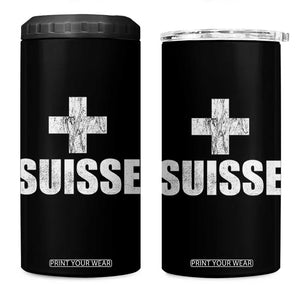 Suisse Swiss French Vintage Cross Flag Switzerland Roots 4 in 1 Can Cooler Tumbler