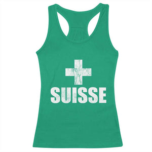 Suisse Swiss French Vintage Cross Flag Switzerland Roots Racerback Tank Top
