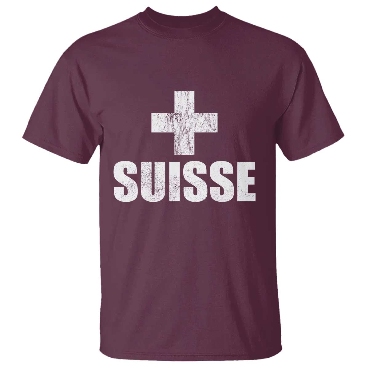 Suisse Swiss French Vintage Cross Flag Switzerland Roots T Shirt