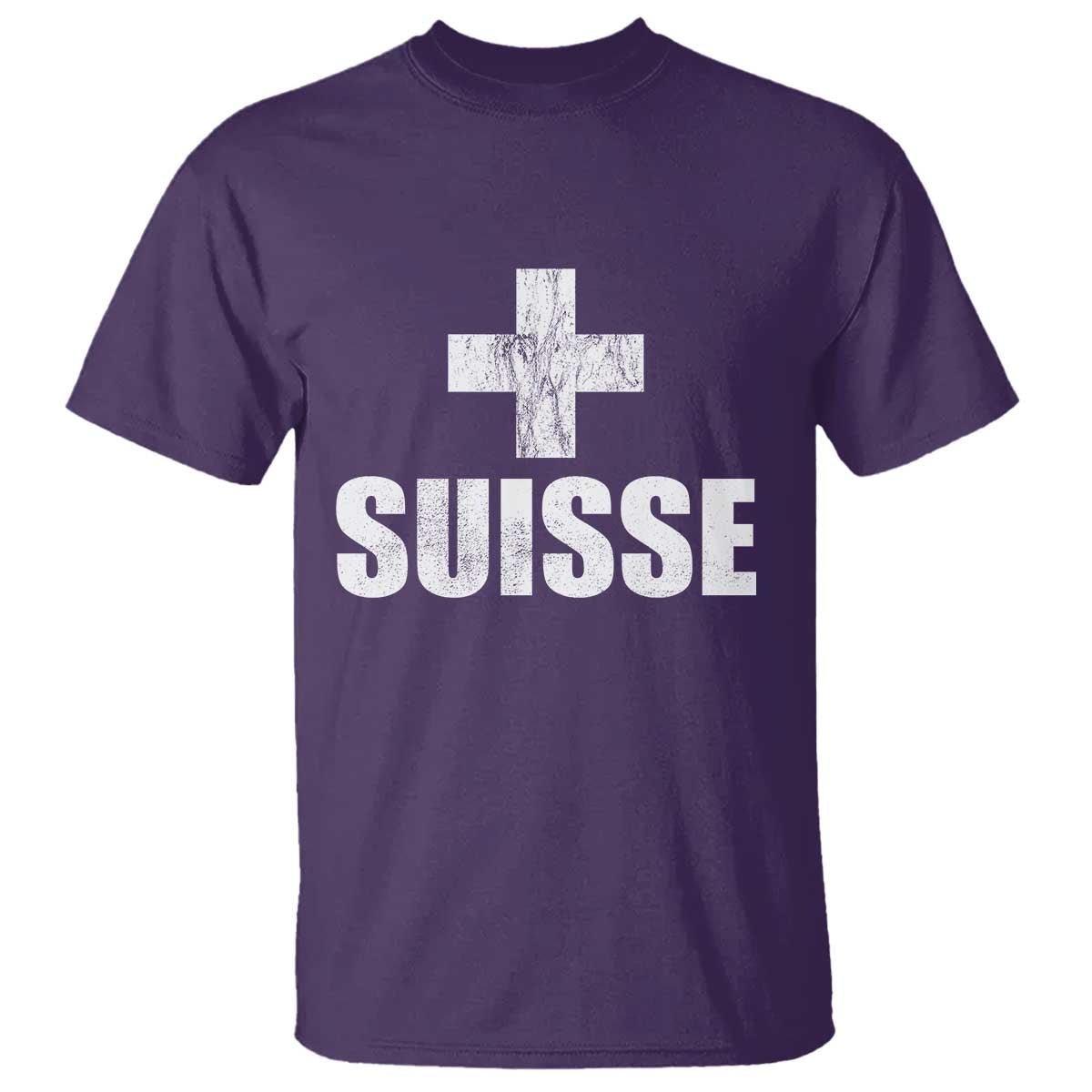 Suisse Swiss French Vintage Cross Flag Switzerland Roots T Shirt