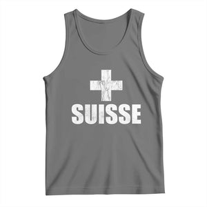 Suisse Swiss French Vintage Cross Flag Switzerland Roots Tank Top