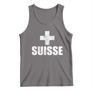 Suisse Swiss French Vintage Cross Flag Switzerland Roots Tank Top