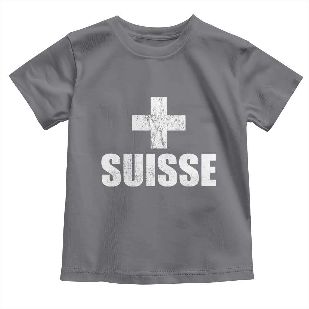 Suisse Swiss French Vintage Cross Flag Switzerland Roots Toddler T Shirt