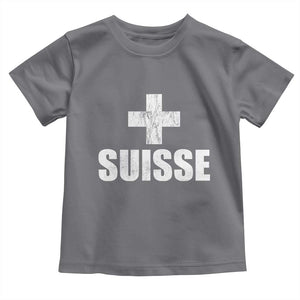 Suisse Swiss French Vintage Cross Flag Switzerland Roots Toddler T Shirt