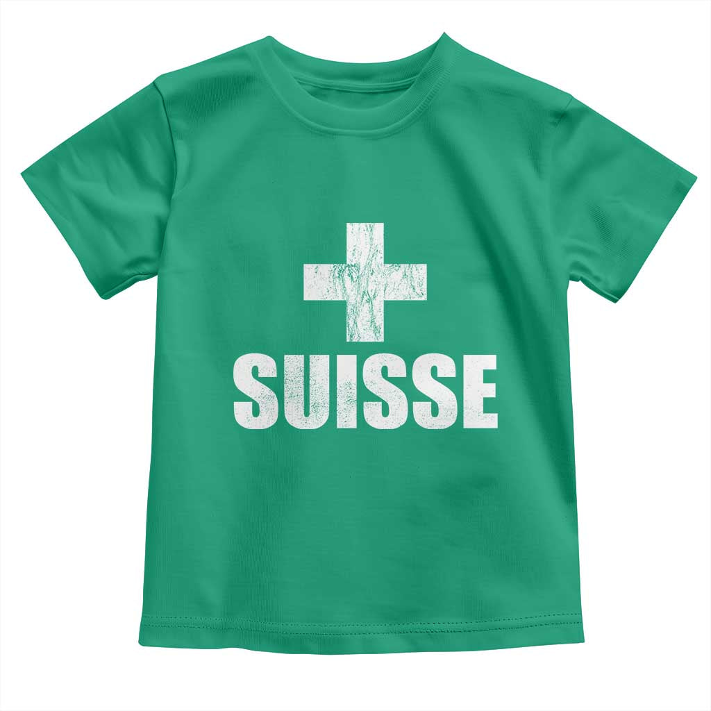 Suisse Swiss French Vintage Cross Flag Switzerland Roots Toddler T Shirt