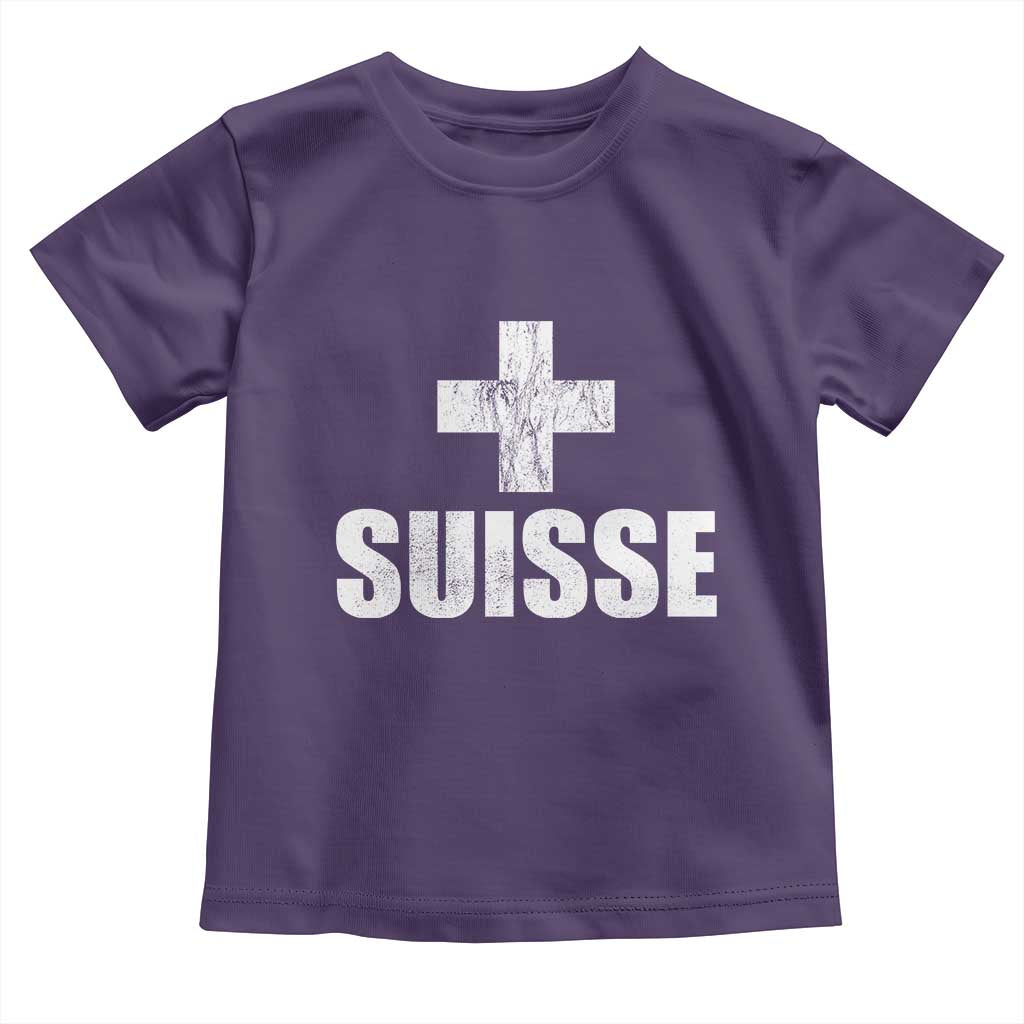 Suisse Swiss French Vintage Cross Flag Switzerland Roots Toddler T Shirt