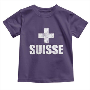 Suisse Swiss French Vintage Cross Flag Switzerland Roots Toddler T Shirt